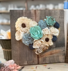 Sold Out 05/12/2023 Mothers Day Wood Flower Heart Workshop 6pm