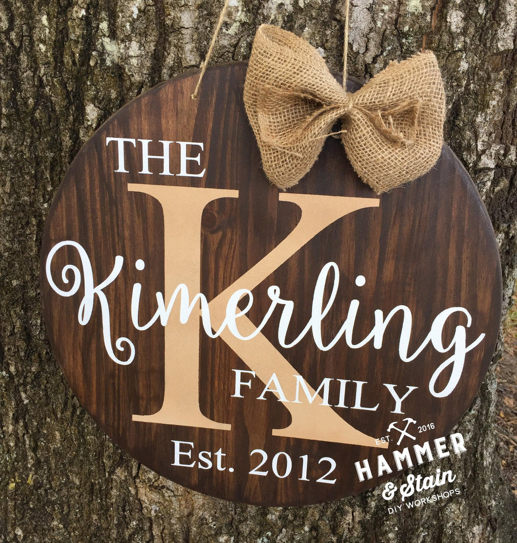 Monogram Wood Round