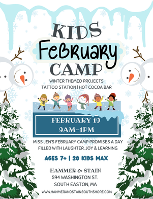 2/19/2026 February School Vacation Camp Day for Kids Ages 7+ (9am-1pm with Lunch)