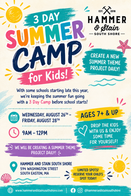 8/26-8/28 3 Day Summer Camp Day for Kids Ages 7+ 9am-12pm