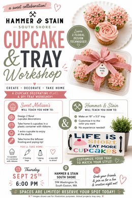 9/25/2026 6pm FRIDAY 🌸 Petals & Pastries: A Cupcake & Tray Workshop w/ Sweet Melissa's