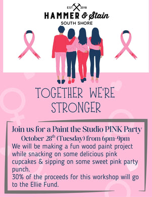 10/28/2025 6pm Paint the Studio PINK Party Workshop for Breast Cancer Awareness