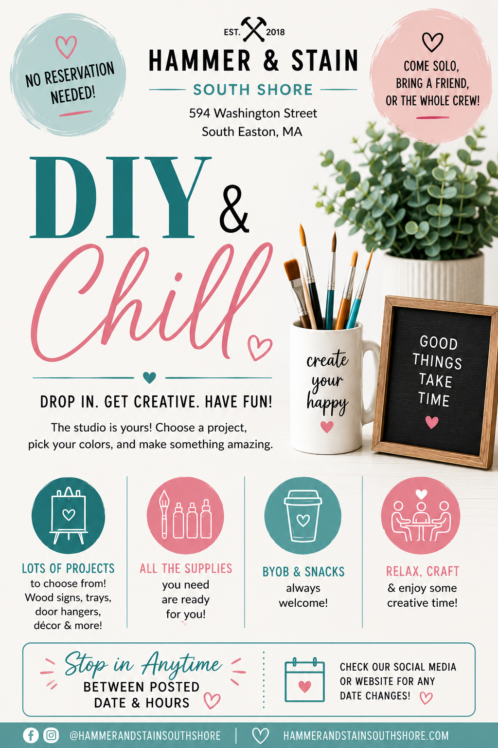 10/27/2026 (6pm-9pm) TUESDAY DIY & Chill: Walk-In Crafting Hours