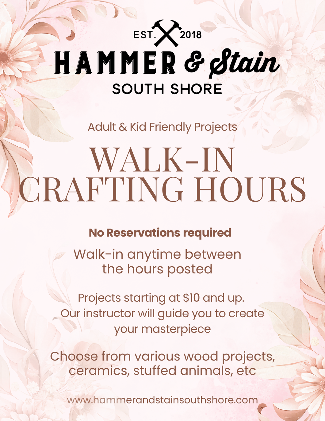 7/10/2026 (4:30pm-8pm) FRIDAY Walk-In Crafting Hours