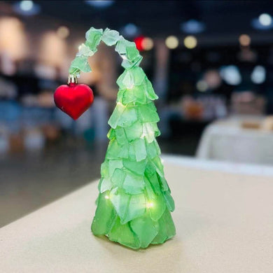 SOLD OUT 11/11/2025 Tumbled Sea glass Holiday and Grinchy Trees - 6pm