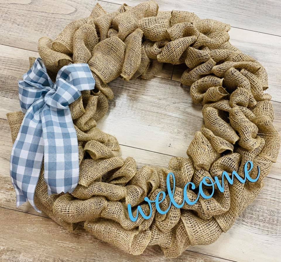 04/15/2021 (6:30pm) Spring Welcome Burlap Wreath
