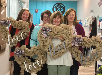 01/20/2021 (6:30pm) Valentines Day Burlap Wreath Workshop
