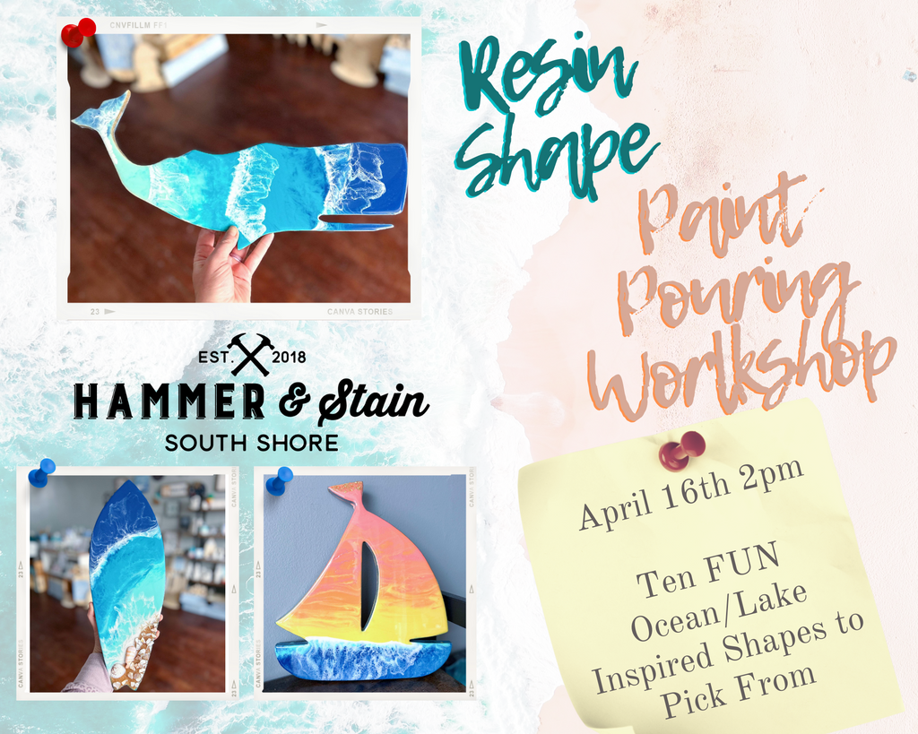 SOLD OUT 04/16/2023 Resin and Paint Pouring NEW SHAPE Workshop 2pm ...