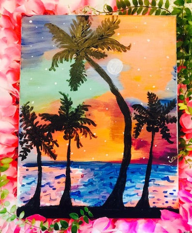 07/17/2019 Kids Summer Class (Tropical Luau Painting and Pizza) (Ages 7 and up) 1pm-3pm