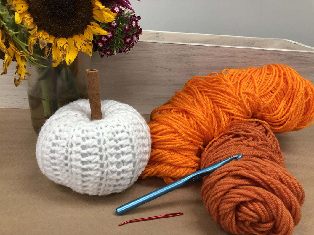 10/02/2021 Intro to Crochet, Make a Fall Pumpkin 2pm