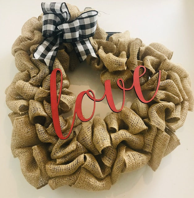 01/30/2020 (6:30pm) Valentines Day Burlap Wreath Workshop