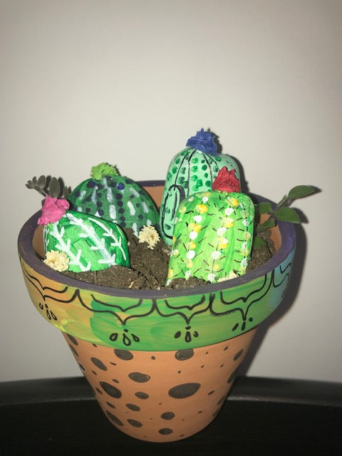 08/07/2019 Kids Summer Class-Cactus Rock Garden, Canvas and Pizza 1pm