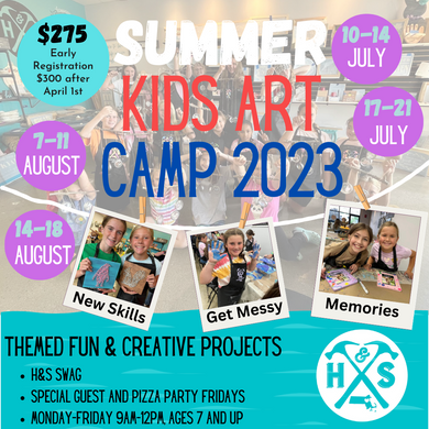 Summer Art Camp for Kids 2023 9am-12pm Ages 7 and up